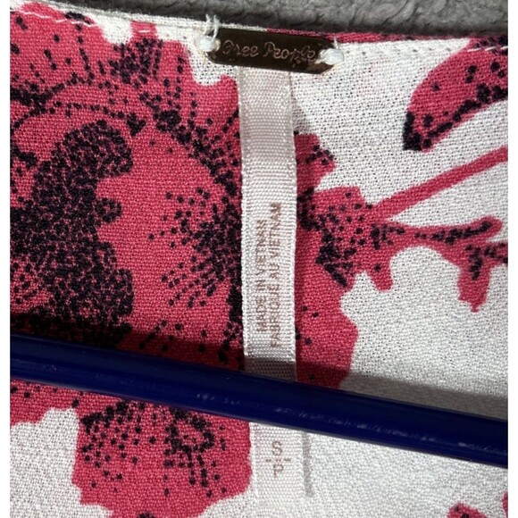 Free People Size S French Quarter Ivory Floral Print Wrap Mini Dress Bohemian - Picture 3 of 14